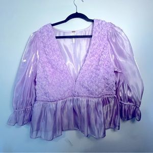 Free People Lavender Rose Blouse